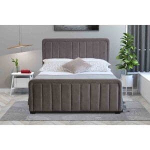 SleepOn Kingsize Brushed Velvet Ottoman Bed In Dark Grey