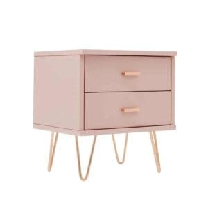 Fishe & Lilly Monroe Solid Wood Pink Bedside Table