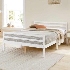 Aspire Furniture Alpine Bed Frame In White Finish