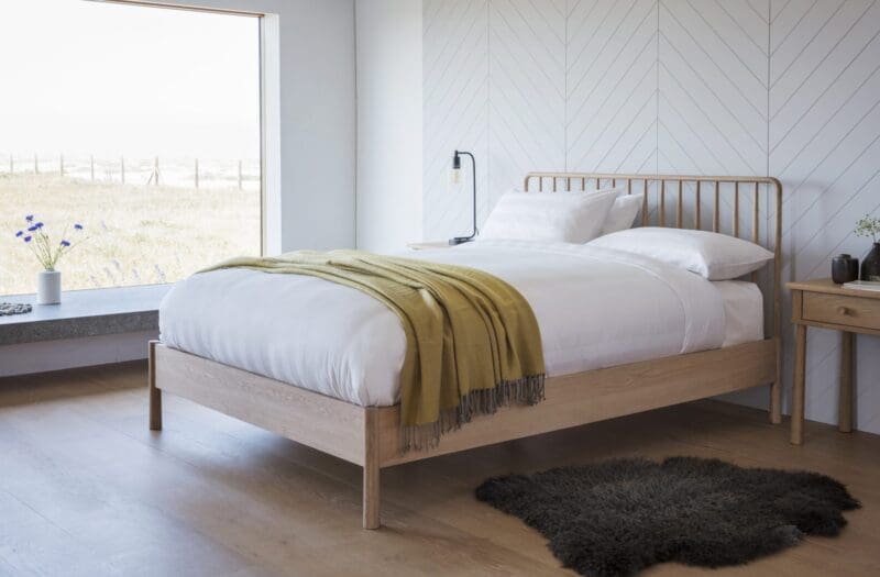 Finn Light Oak King Bed Frame