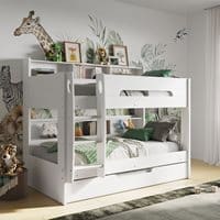 Flair Interstellar White Bunk Bed with Trundle Drawer & Shelving