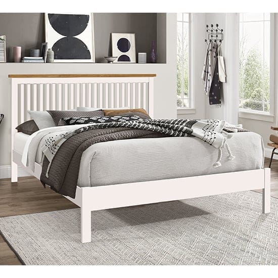 aizza wooden double bed white