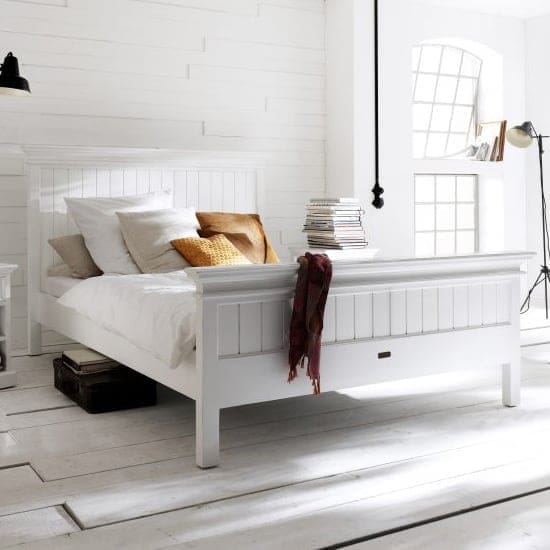 allthorp wooden double bed classic white