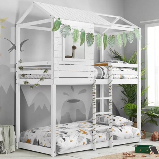 angola wooden single bunk bed white