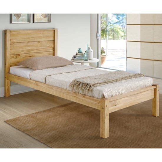 barton wooden single bed waxed pine