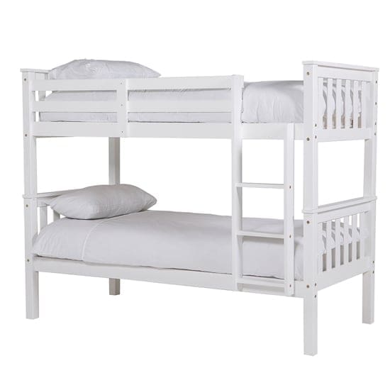 beverley wooden single bunk bed white