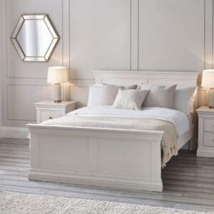 Calida Wooden Double Bed In White