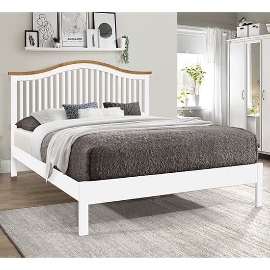 canika wooden double bed white