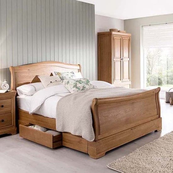 carman wooden double bed natural