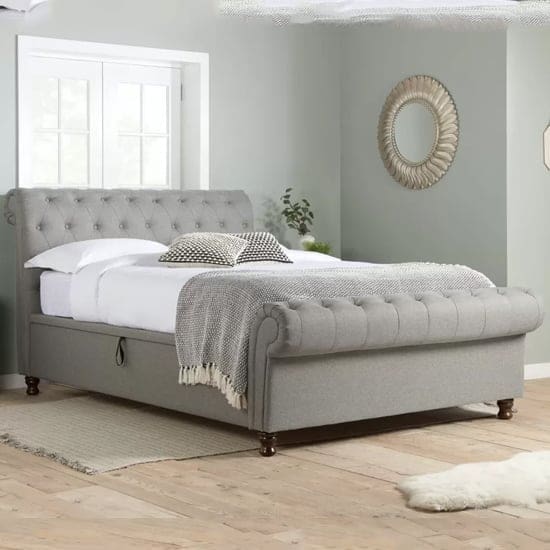 castella fabric ottoman super king bed grey