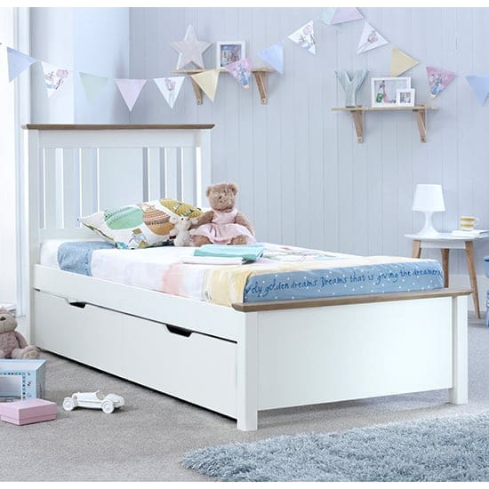 chester single bed 2 drawers white