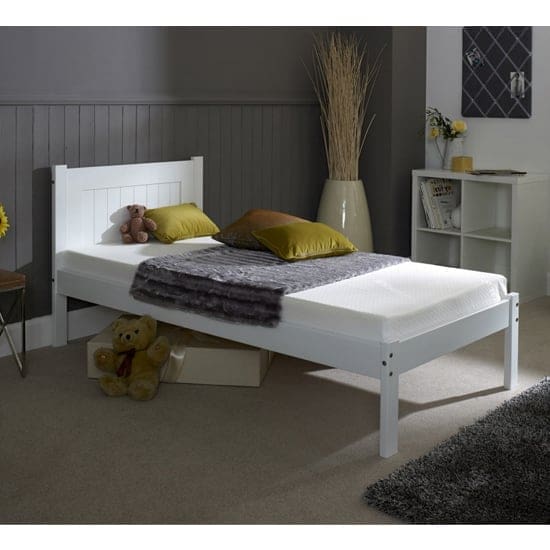 colman wooden single bed white