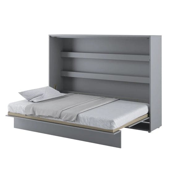 cortez wooden double bed wall horizontal matt grey led