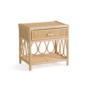 Kiara 1 Drawer and 1 Shelf Rattan Bedside Table