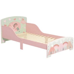 ZONEKIZ Toddler Bed Frame, Kids Bedroom Furniture for Ages 3-6 Years, Pink   Aosom UK