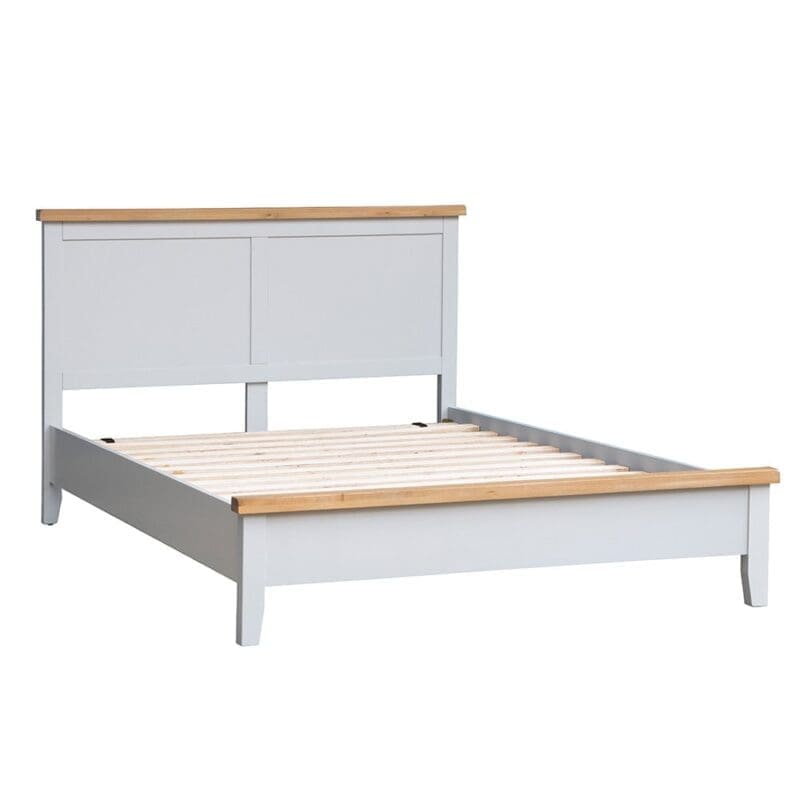 elkin wooden double bed grey oak