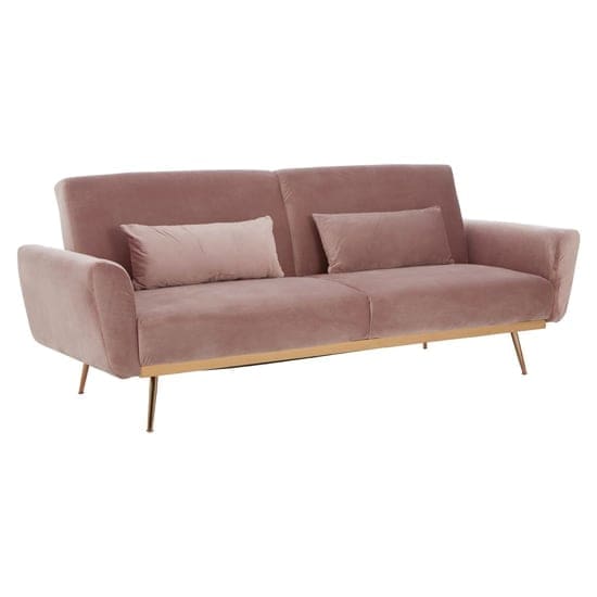 eltanin upholstered velvet sofa bed gold legs pink