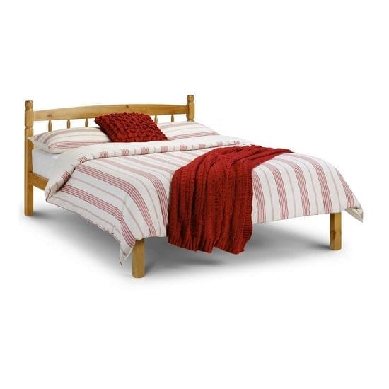 emmi wooden solid pine double bed oak sheen lacquer