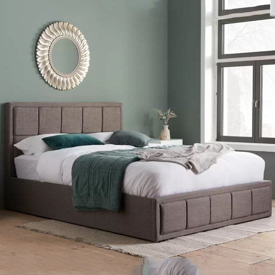 hanover fabric ottoman small double bed grey