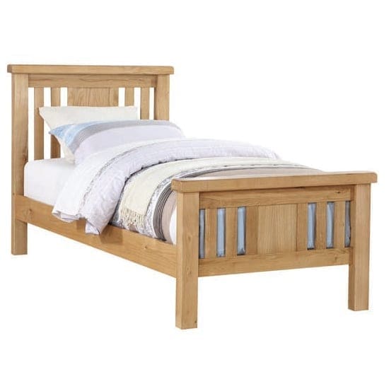 heaton wooden single bed oak