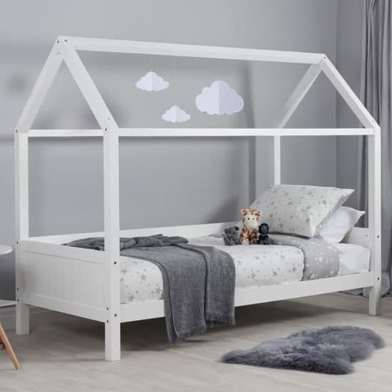 herrin wooden single bed white