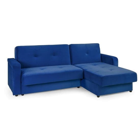 kassel universal plush velvet sofabed corner blue