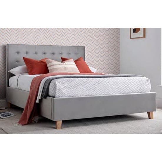 kotor velvet ottoman small double bed grey