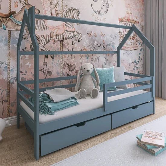 leeds storage wooden single bed grey