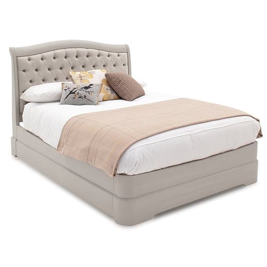 macon wooden double bed taupe