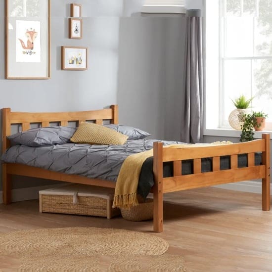 miamian wooden double bed antique pine