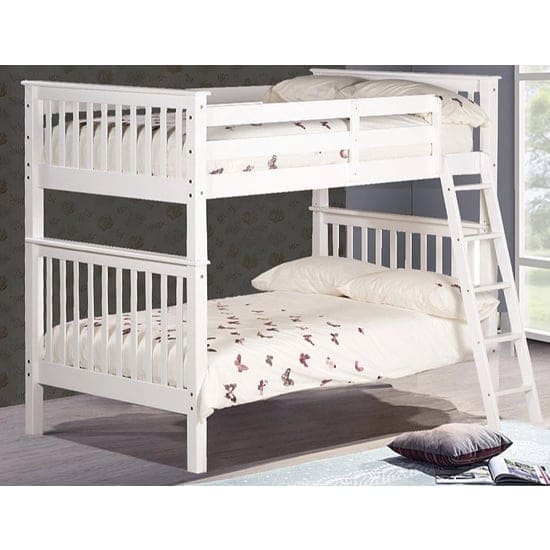 olacrane wooden single bunk bed white