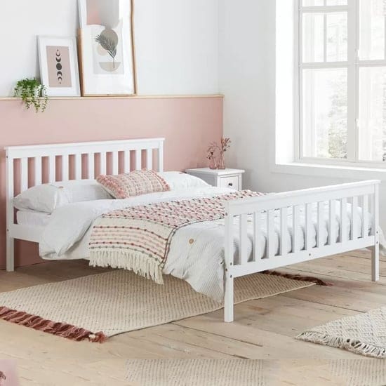 oxfords wooden double bed white