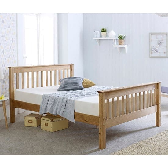 somalin wooden double bed waxed pine