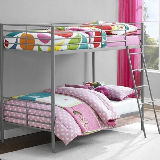 streatham metal single over single bunk bed silver grey