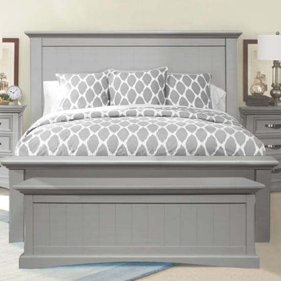 ternary wooden double bed grey