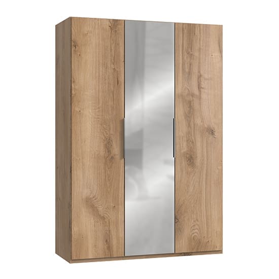 alkes mirrored wardrobe planked oak 3 doors