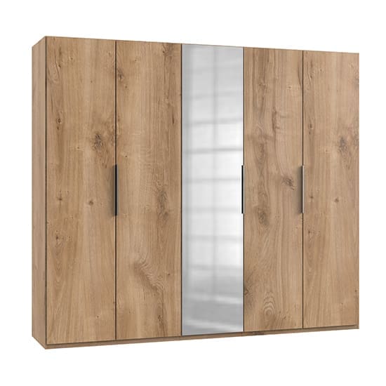 alkes mirrored wardrobe planked oak 5 doors