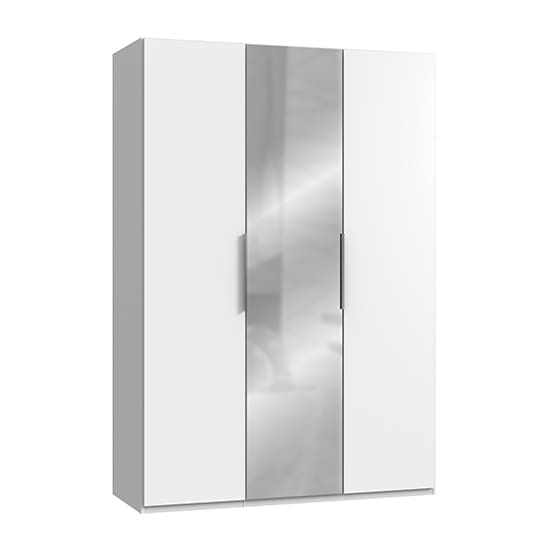 alkes mirrored wardrobe white 3 doors