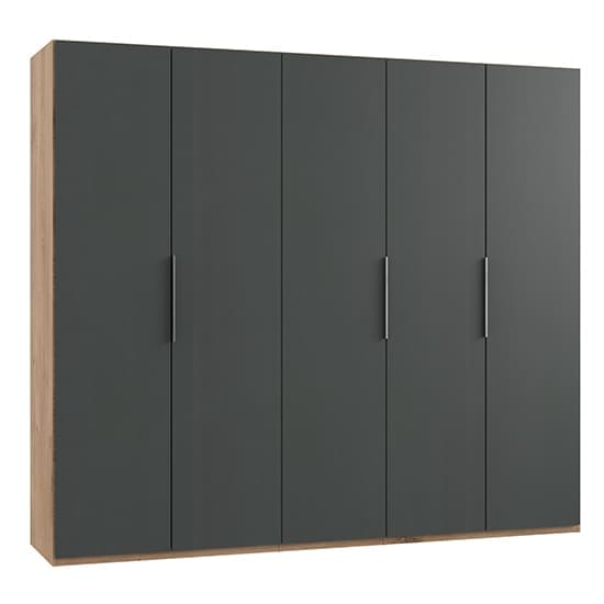 alkes wooden wardrobe graphite planked oak 5 doors