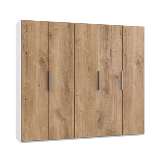 alkes wooden wardrobe planked oak white 5 doors