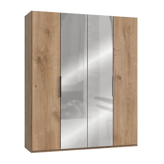 alkesia mirror wardrobe planked oak 4 doors