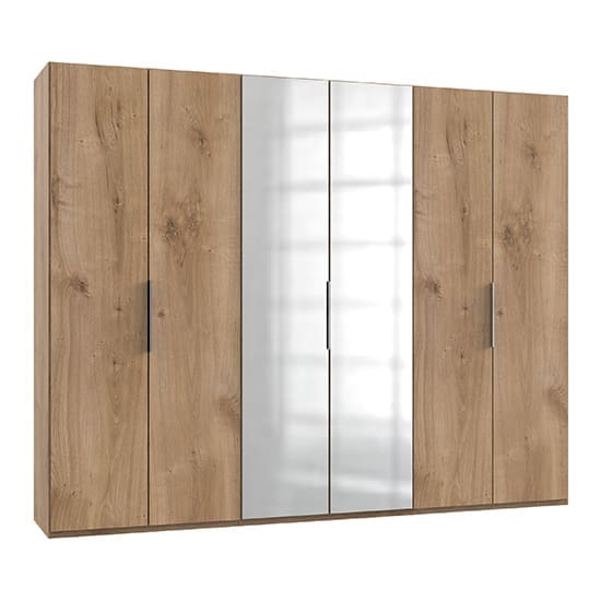 alkesia mirror wardrobe planked oak 6 doors