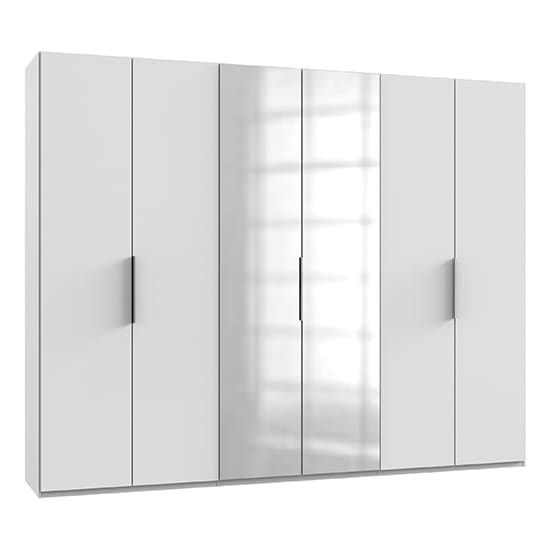 alkesia mirror wardrobe white 6 doors