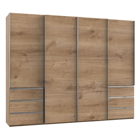 alkesia sliding 4 doors wooden wardrobe planked oak