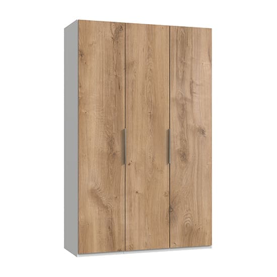 alkesia wooden wardrobe planked oak white 3 doors