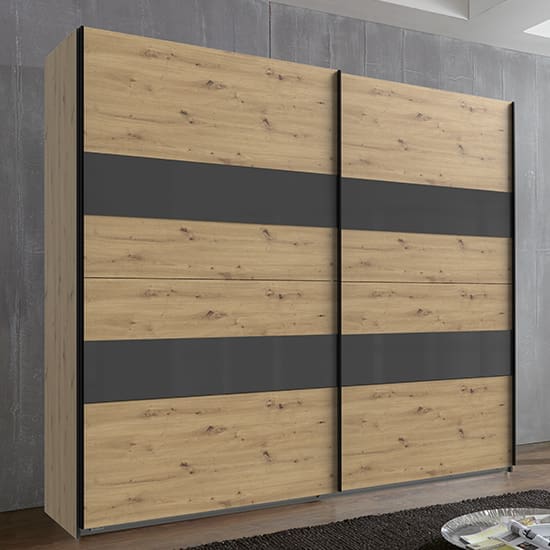 alton sliding door wardrobe artisan oak and grey