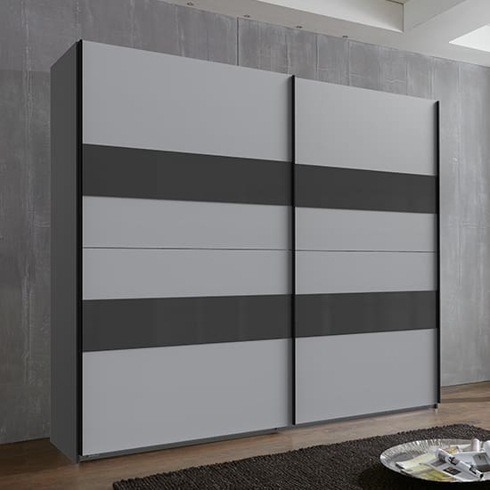 alton sliding door wardrobe graphite and light grey