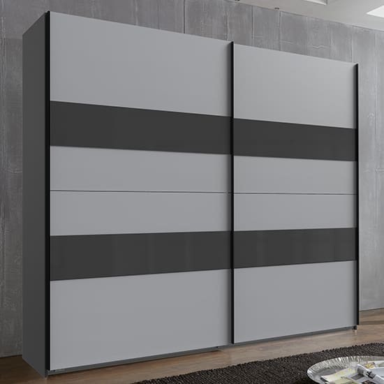 alton sliding door wardrobe graphite light grey