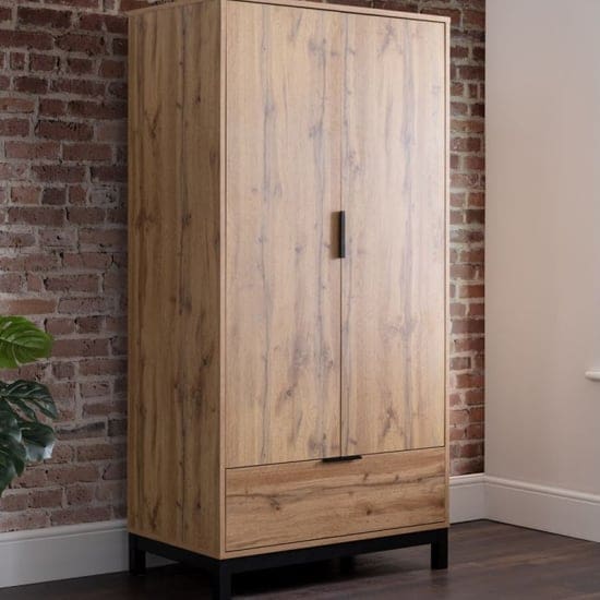 bali wardrobe 2 doors 1 drawer oak