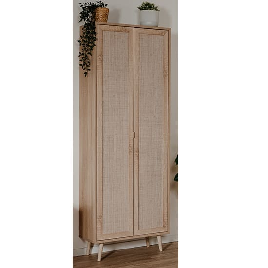 borox wardrobe 2 doors sonoma oak cane